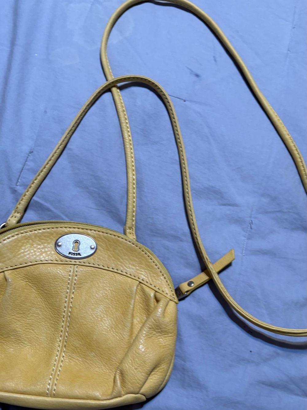 Fossil Yellow Leather Crossbody Purse